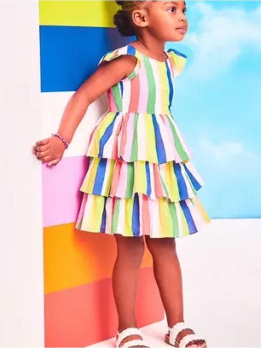 Janie & Jack | EUC - Kaavia James Rainbow Stripe Dress - Size 12